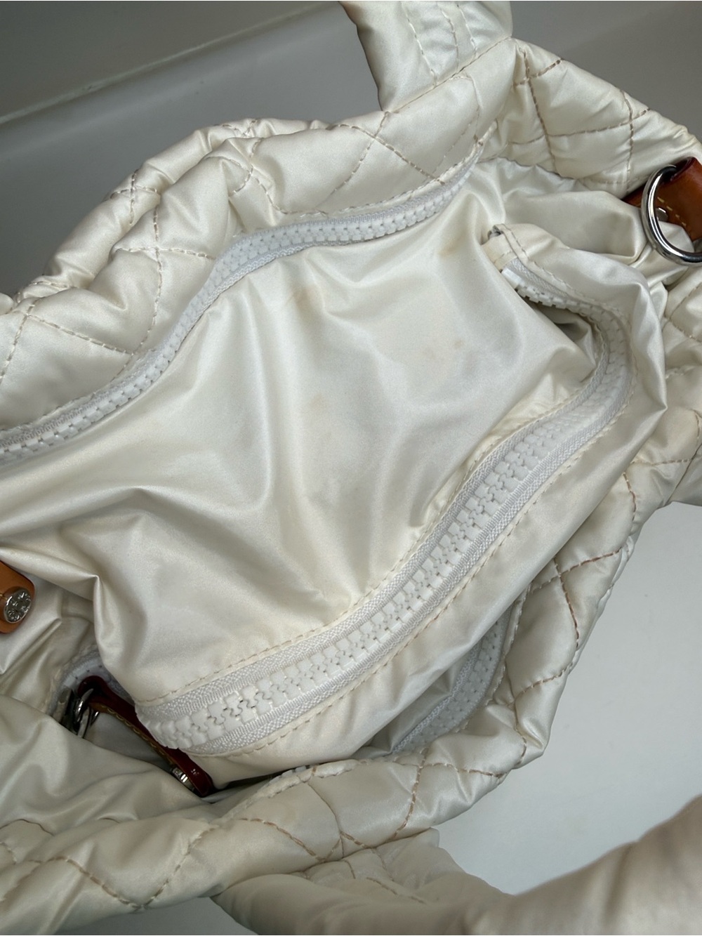 MZ Wallace Mini Metro Tote Deluxe Pearl no strap - Picture 8 of 15
